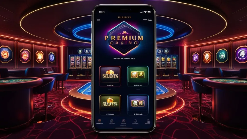 Interfaccia mobile di un’app casinò con giochi e menu in evidenza