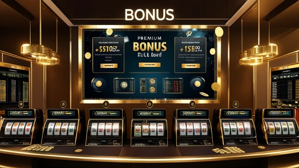 Tabella condizioni bonus con slot e tavoli in un ambiente da casino